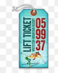 Snowflake Ski Lift Tag - Vertical png