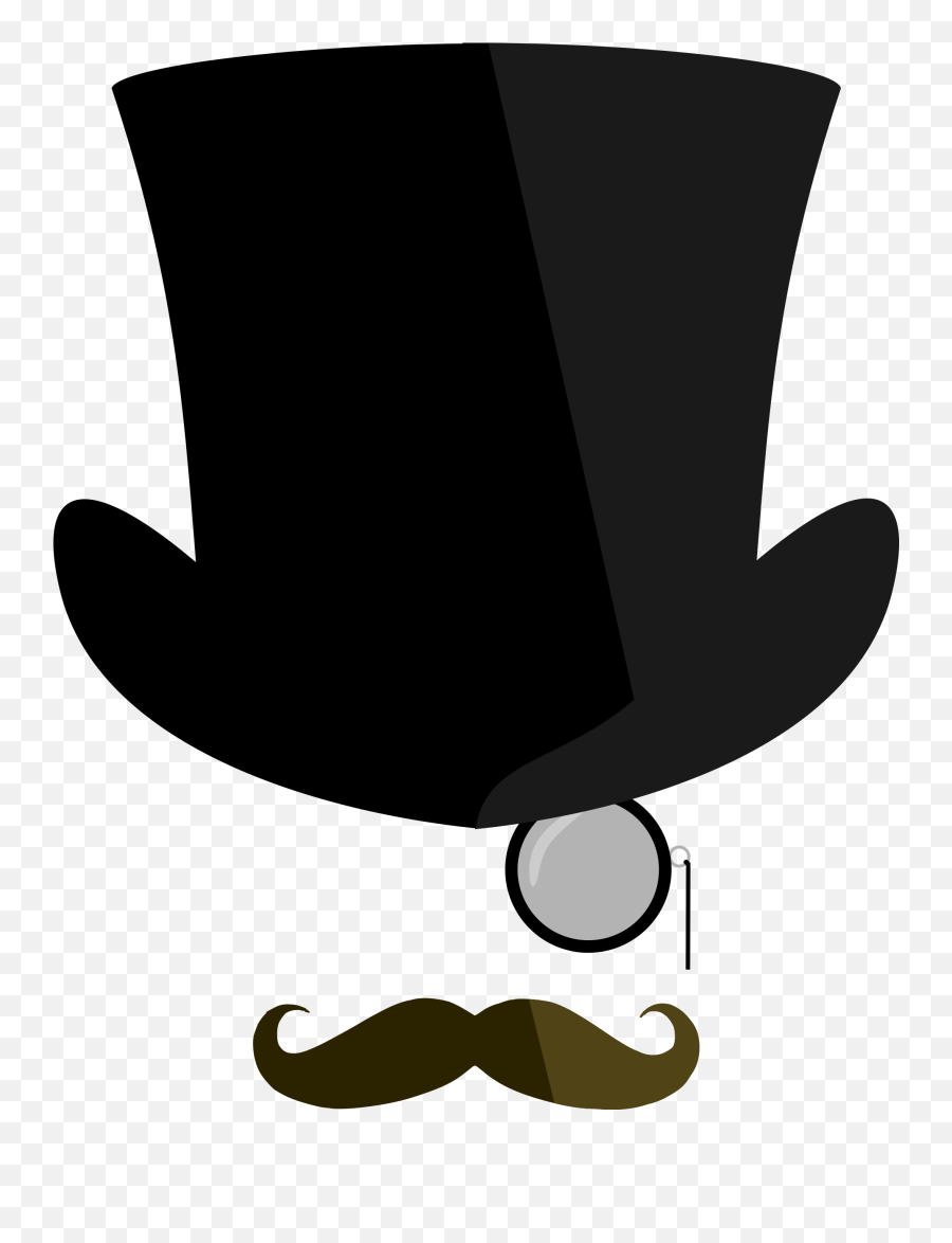 The Best Free Moustache Silhouette - Monocle And Top Hat Png,Hitler Mustache Transparent
