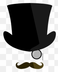 The Best Free Moustache Silhouette - Monocle And Top Hat Png,Hitler Mustache Transparent