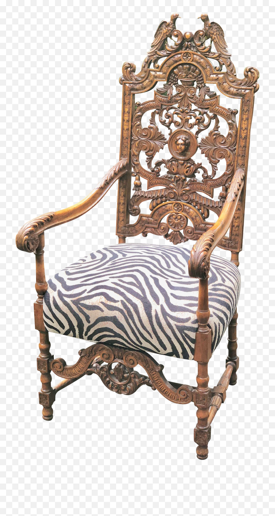 19th Century Baroque Carved Flemish - Chair Png,Throne Chair Png