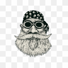 Download Clipart Freeuse Adult Punk Rocker Or Mask With - Man Beard Motocycle Vector Png,Rocker Png