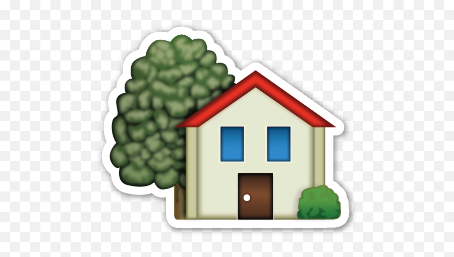 House With Garden Emoji Stickers Pictures - Emoji Home Png,World Emoji Png