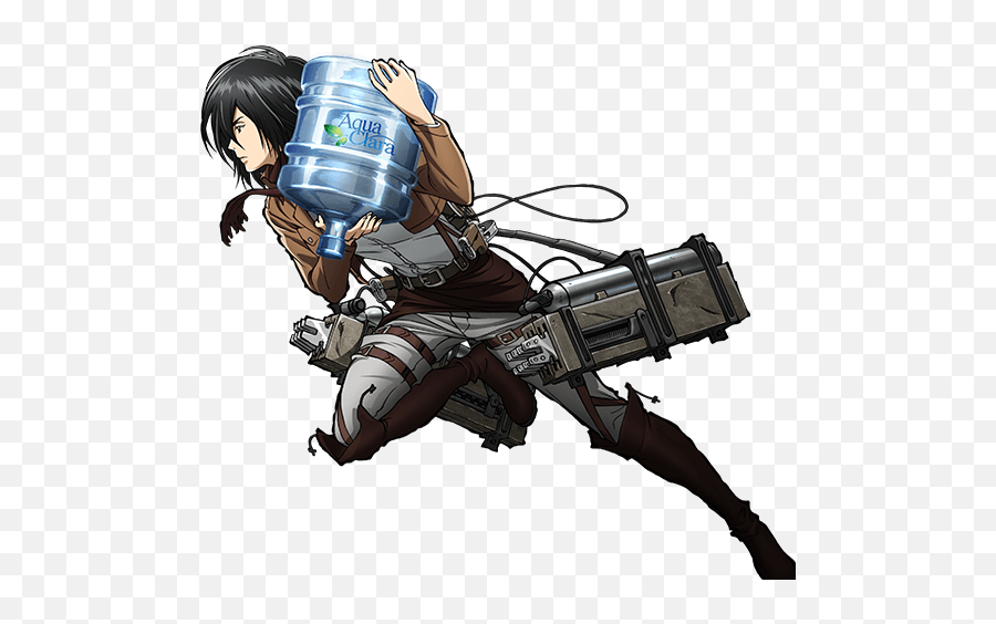 Mikasa In The Snk X Aquaclara Partnership U201crehydration Corps - Robot Png,Mikasa Png