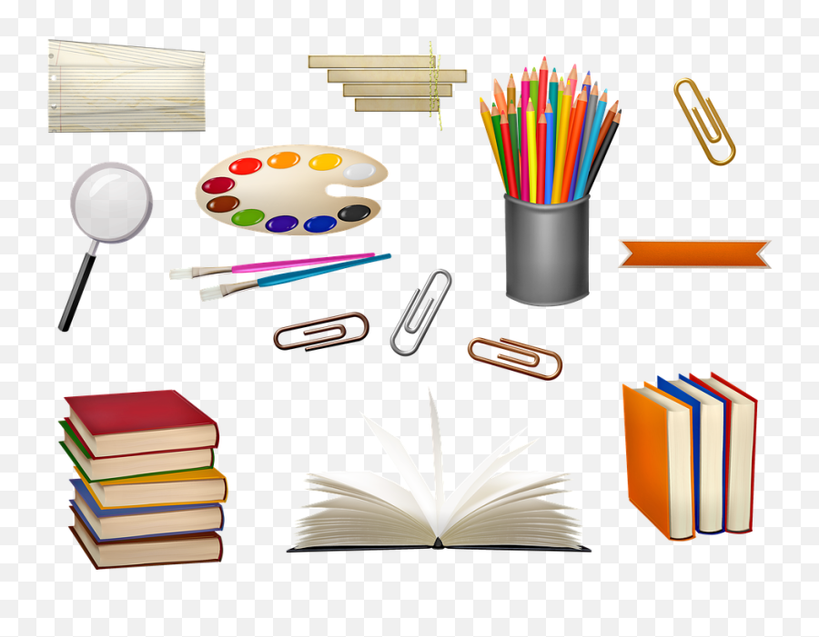 School Supplies Book Paper Tags - Material Escolar Livros Png,School Supplies Png