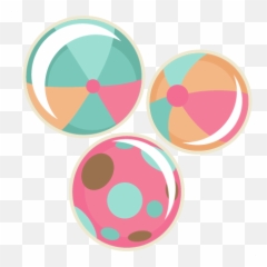 Beach Ball Scrapbook Cuts Svg Cutting - Png Cute