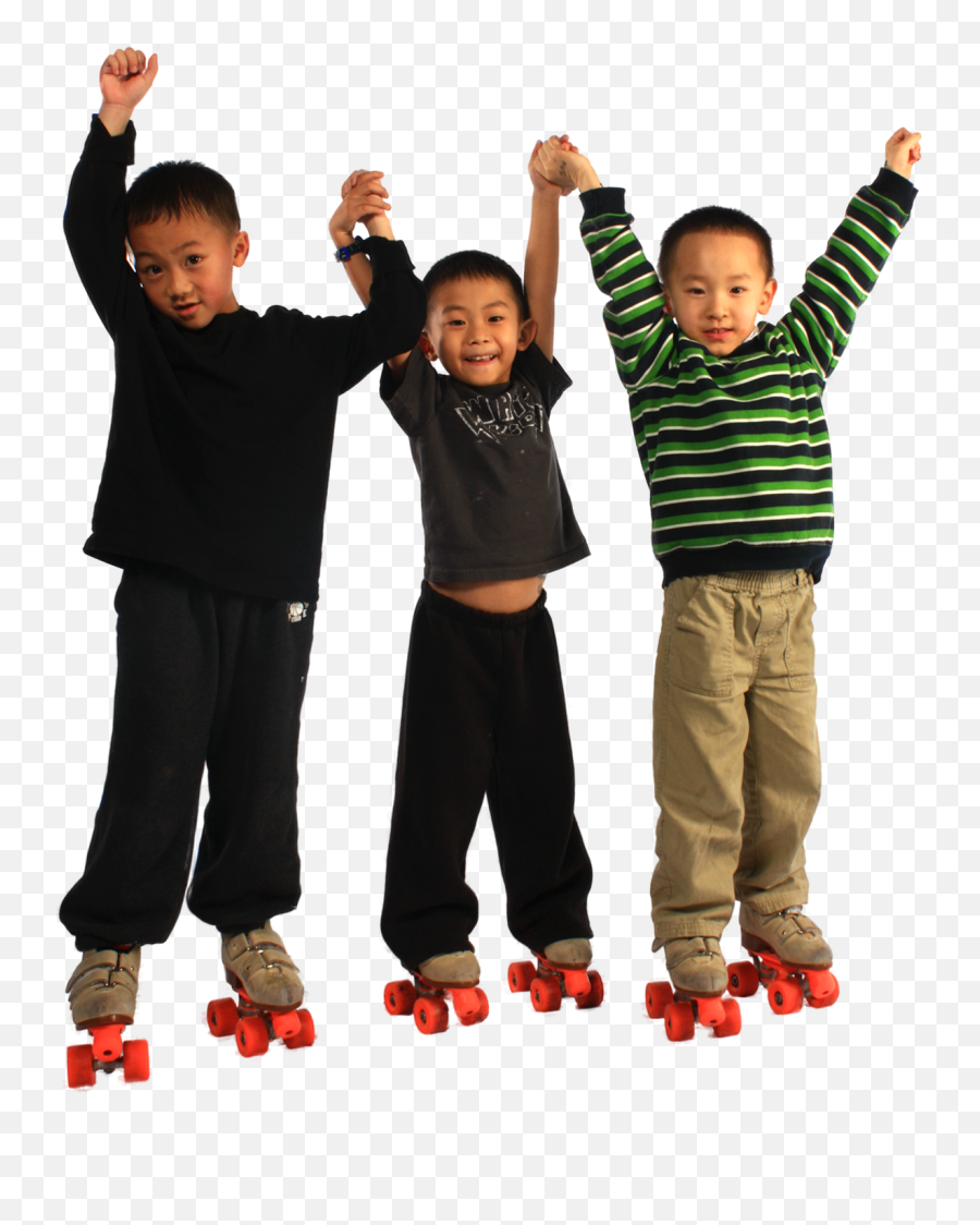 Download Hd Preschool Three Boys 1 - Family Roller Skating Kids Roller Skate Png,Roller Skate Png