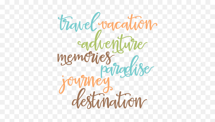 Travel Words Set Svg Scrapbook Cut File Cute Clipart Files - Travel Scrapbook Stickers Png,Vacation Png