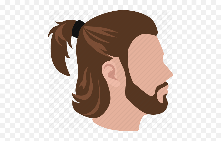 U0027male Hairstyles Coloru0027 By Jisun Park - Cartoon Man With Ponytail Png,Ponytail Png