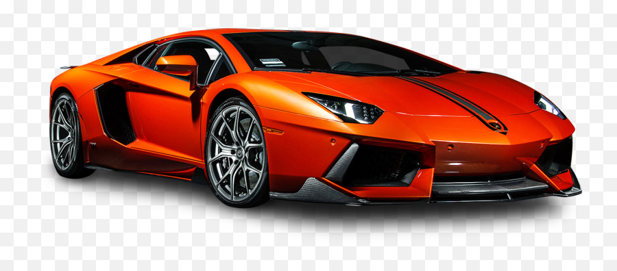 Orange Lamborghini Aventador Coupe Car - Lamborghini Aventador Png,Lamborghini Transparent