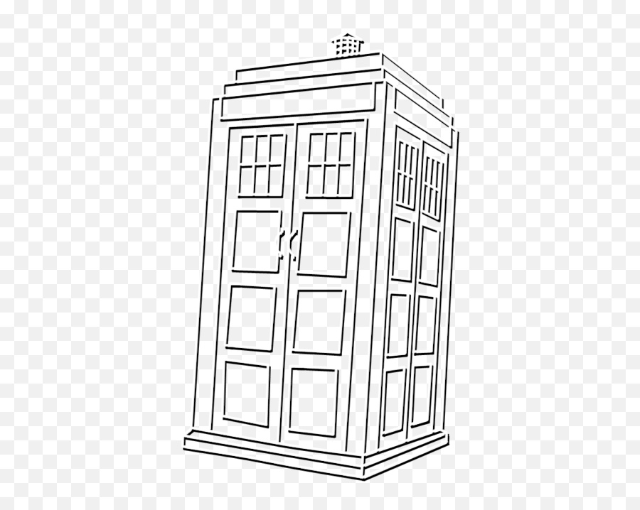 White Tardis Png Transparent - Tardis Black And White,Tardis Transparent