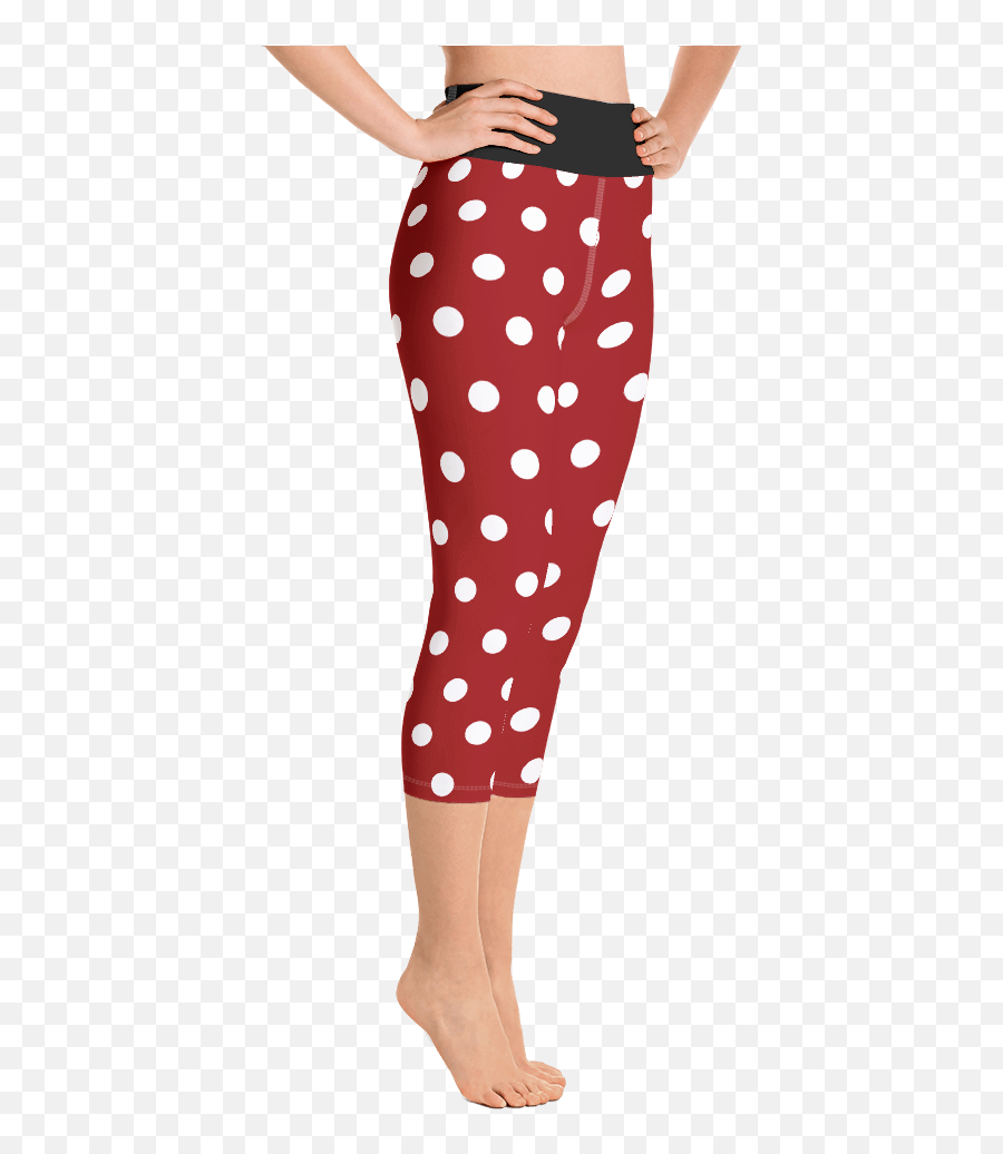 Polka Dot Red Yoga Capris For Women - Yoga Pants Png,White Polka Dots Transparent Background