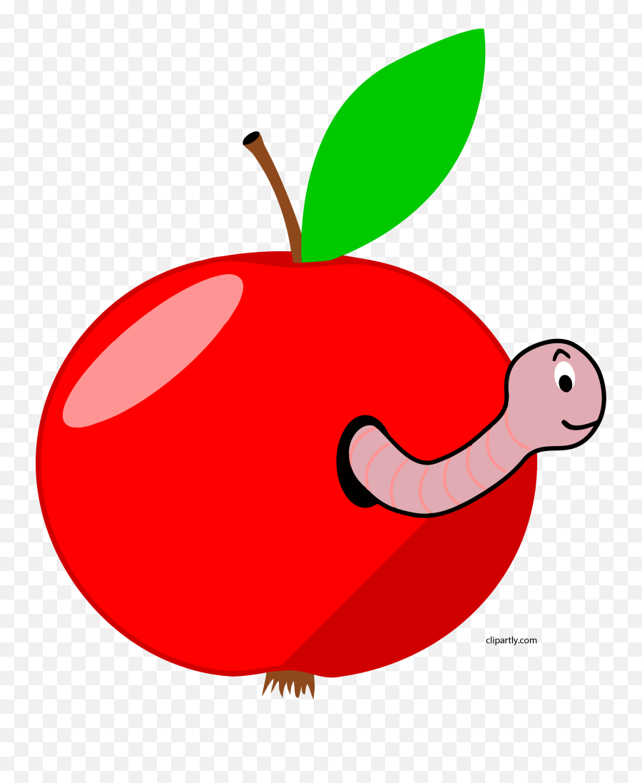Red Apple With A Worm - Worm In An Apple Gif Clipart Full Apple With A Worm Png,Red Apple Png