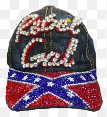 Rebel Gal Confederate Flag Denim Hat - Knit Cap Png,Rebel Flag Png