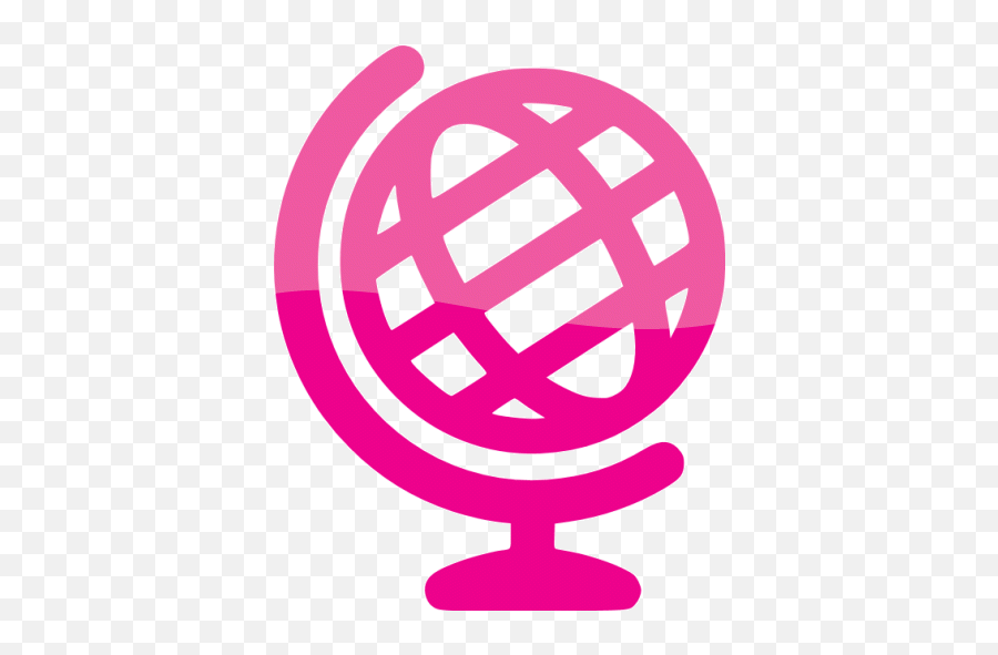 Web 2 Deep Pink Globe 3 Icon - Icon Globe Png Blue,Flat Globe Icon