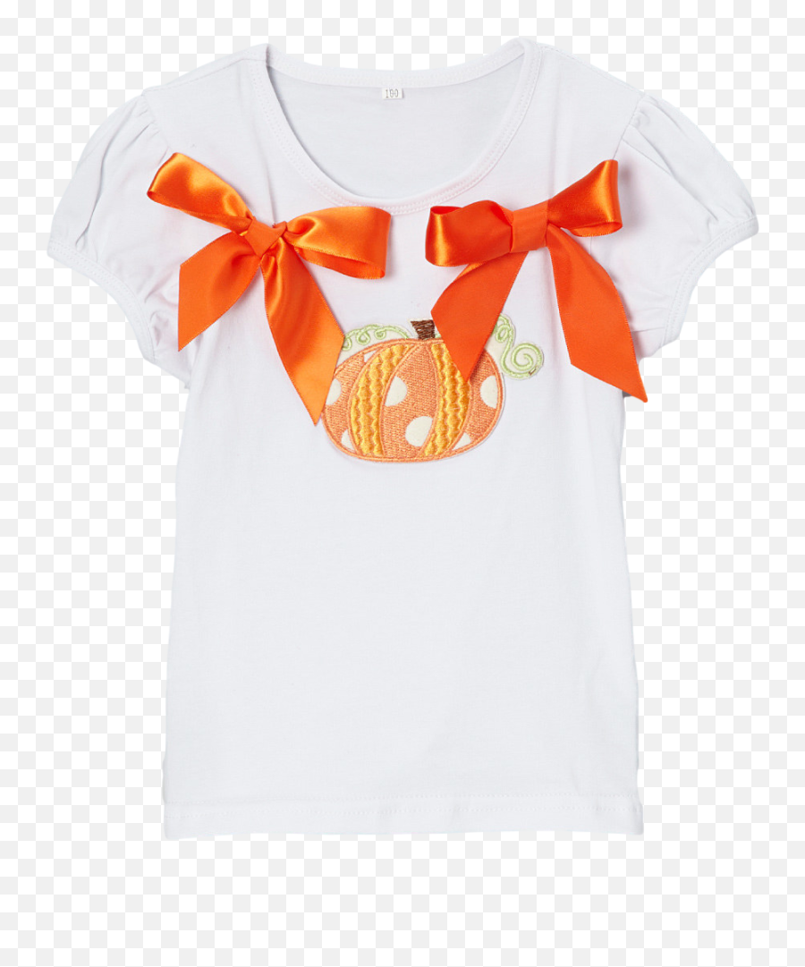 Orange Ribbon Pumpkin Short Sleeve - Blouse Png,Orange Ribbon Png