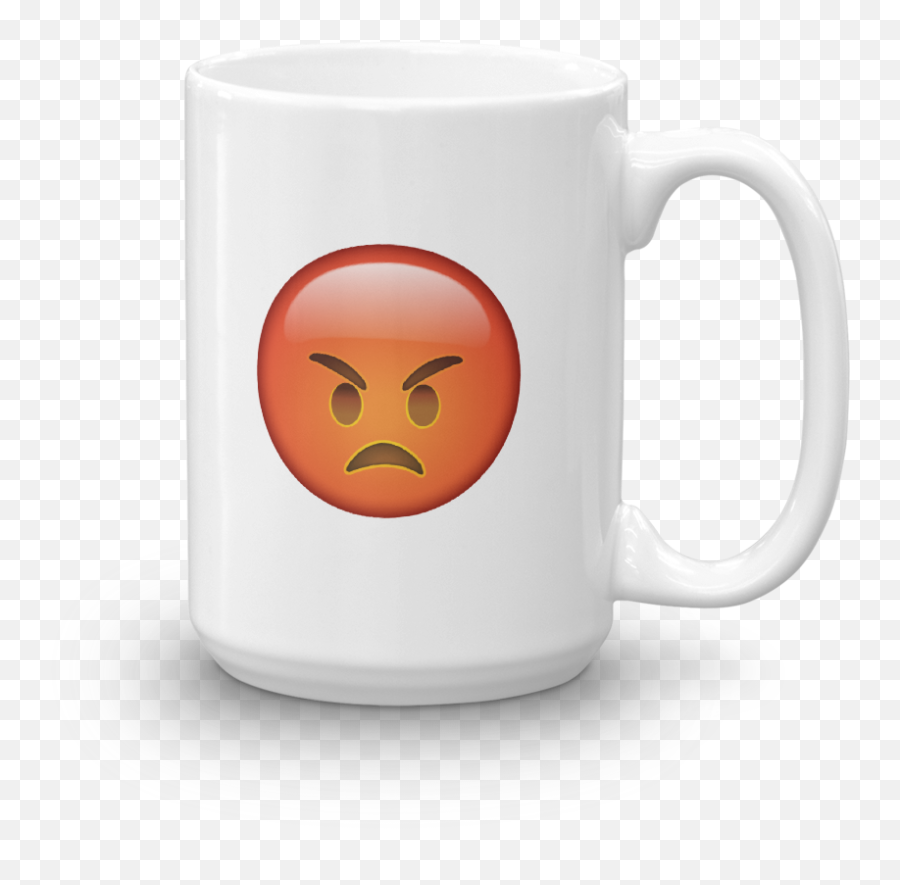 Angry Emoji Face 11oz 15 Oz Coffee Mug - Mug Png,Coffee Emoji Png