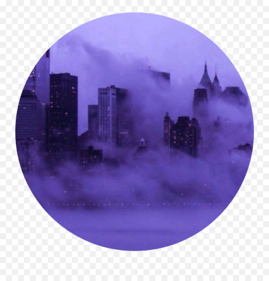 Aesthetic Circle Purple Skyline Cute - Iphone Aesthetic Purple Wallpaper Hd Png,Purple Circle Png