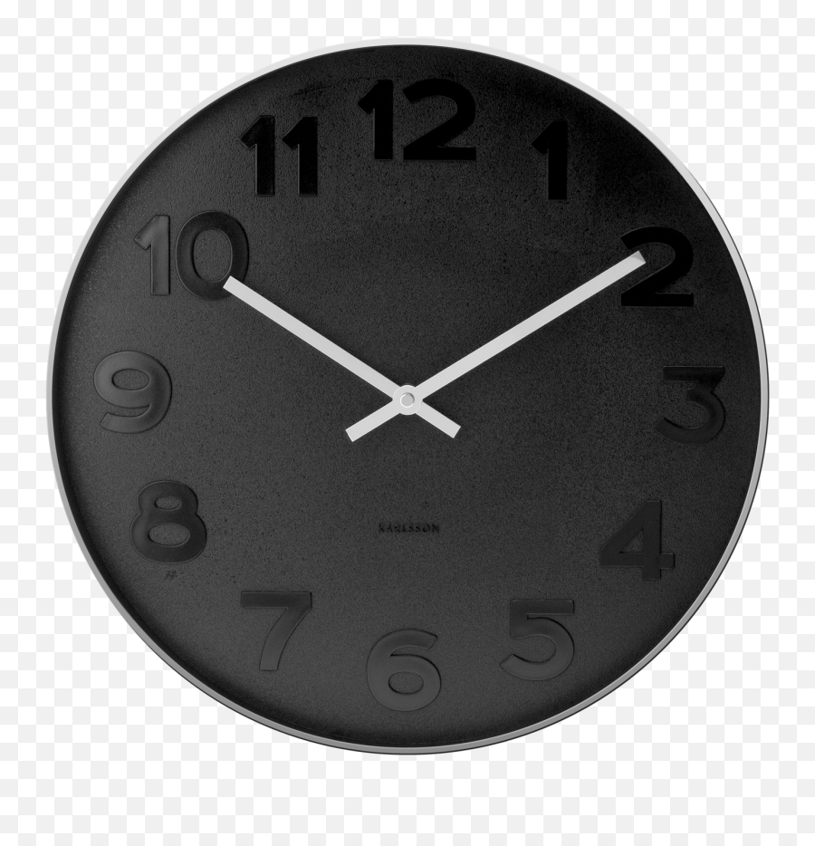 Download Black Wall Clock By Karlsson Present Time - Wall Wall Clock Png,Clocks Png