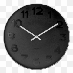 Download Black Wall Clock By Karlsson Present Time - Wall Wall Clock Png,Clocks Png