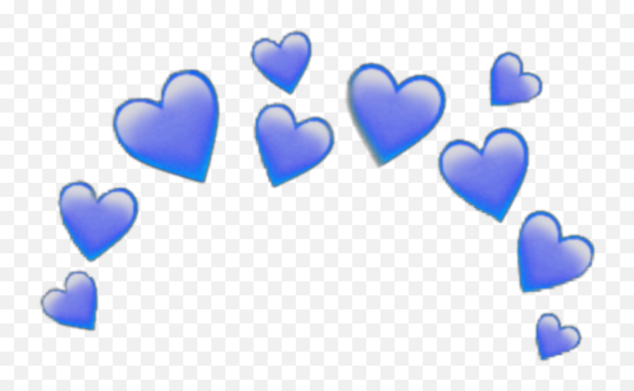 Blue Heart Crown Heartcrown Emoji Sticker Iphone - Emoji Pink Hearts Transparent Png,Blue Heart Transparent Background
