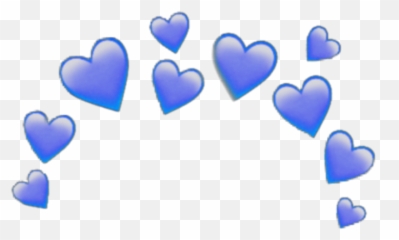 Blue Heart Crown Heartcrown Emoji Sticker Iphone - Emoji Pink Hearts Transparent png