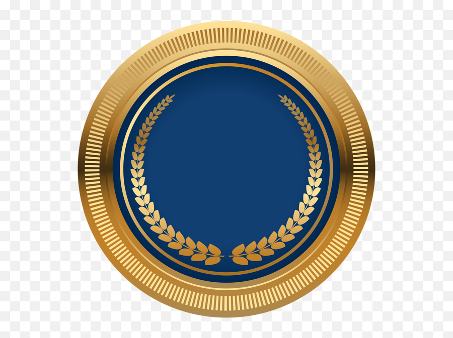 Blue Gold Seal Badge Png Transparent - Transparent Background Gold Seal Gold Badge Png,Certificate Seal Png