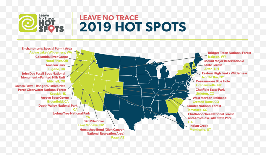 Download Hd Hot Spots Announced Leave No Trace Png - Us Silhouette With States,Spots Png
