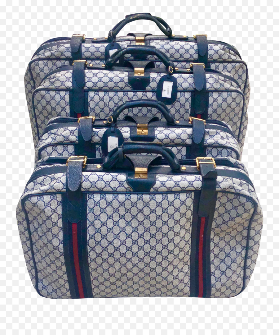 Vintage Gucci Soft Sided Luggage - Vintage Blue Gucci Suitcase Png,Gucci Transparent