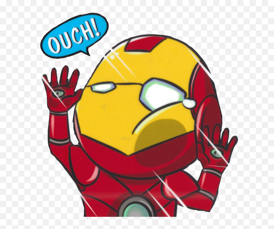 Ironman Cartooncartoni Animati Marvel Ouch Sticker - Q Iron Man Png Cartoon,Ouch Png