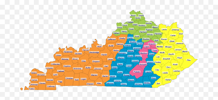 Kentucky Counties - Admissions Map Of Kentucky Counties Png,Kentucky Png