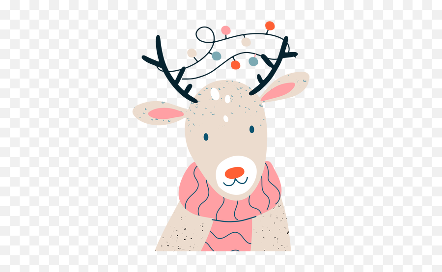 Cute Reindeer Festive Illustration - Transparent Png U0026 Svg Ilustração Veado Natal Png,Christmas Antlers Png