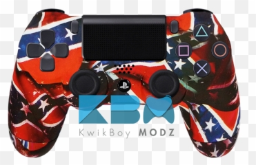 Custom Rebel Flag Ps4 Controller - Ps4 Controller Hydro Dipped Png,Rebel Flag Png
