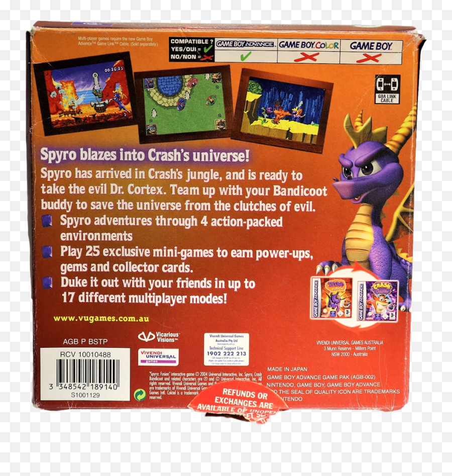 Spyro Fusion Boxed For Gameboy Advance - Complete Fictional Character Png,Spyro Icon