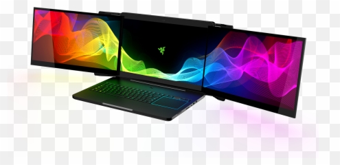 130 0b10100111001 Ideas Uncrate Tech Toys Wellness Design - Razor Triple Screen Laptop png