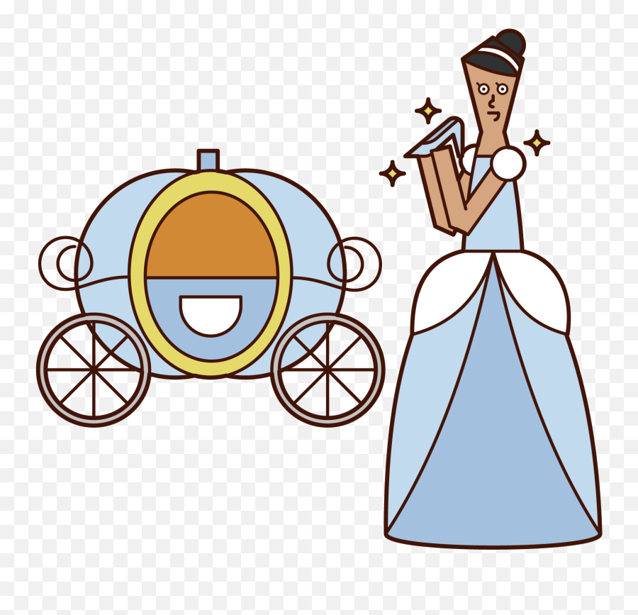 Illustration Of Cinderella And Pumpkin Carriage Female - Illustration Png,Cinderella Icon