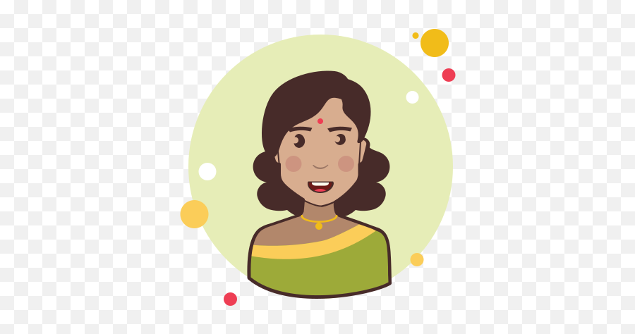 Indian Lady Icon In Circle Bubbles Style - Female Admin Icon Png,Happy Woman Icon