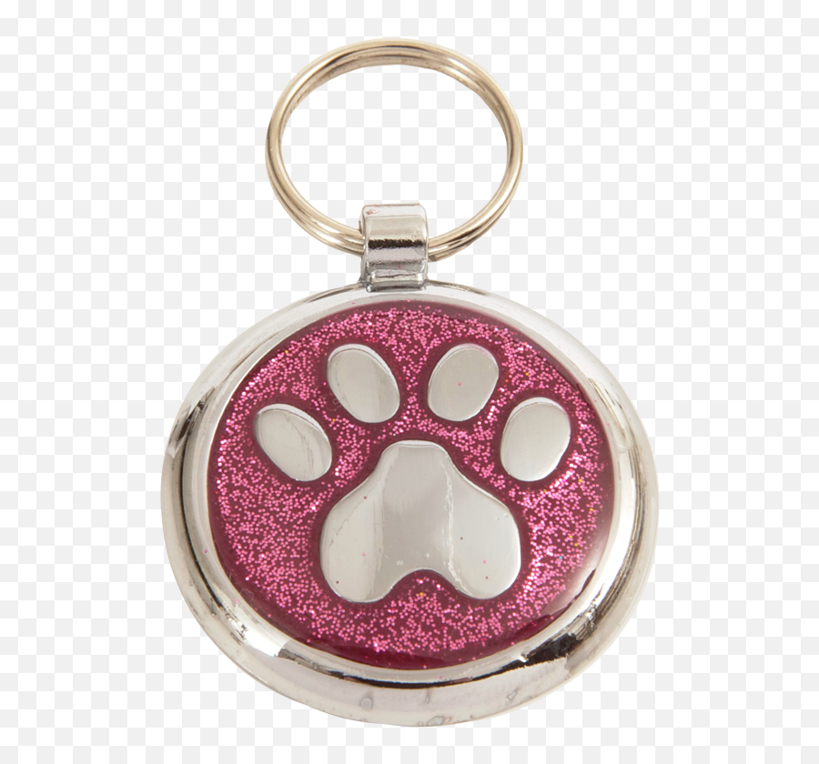 Luxury Glitter Pink Paw Print Designer Dog Tag Shimmer Range - Keychain Png,Dog Tags Png