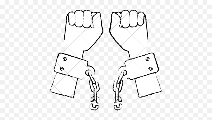 Download Drawn Chain Handcuffs - Slavery Chains Outline Png Drawn Handcuffs Black Background,Handcuffs Transparent Background