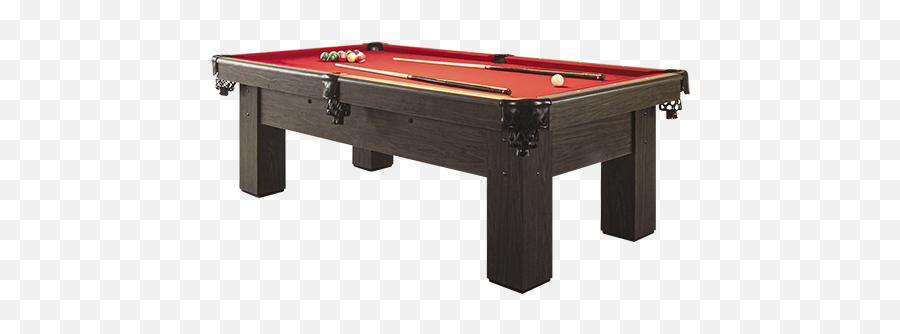 Grey Wood Pool Table With Red Cloth Png Balls