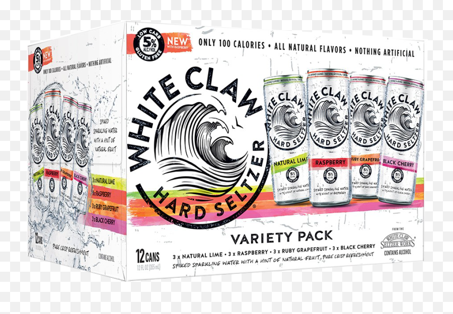 White Claw Variety 12oz 12pk Cn - White Claw Spiked Seltzer Png,White Claw Logo Png