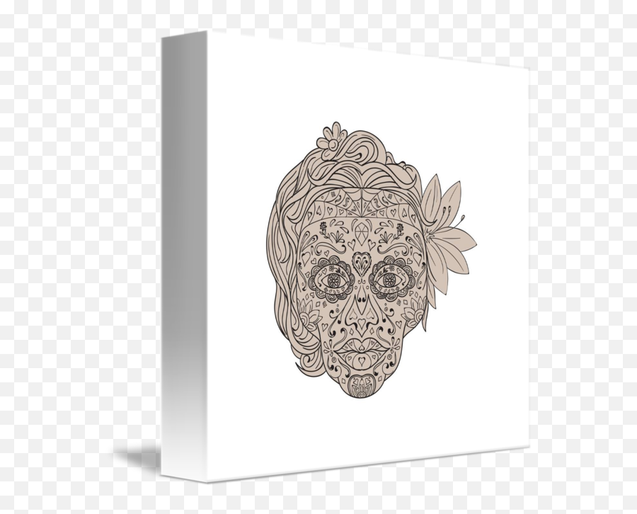 Female Sugar Skull Calavera Retro By Aloysius Patrimonio - Skull Png,Calavera Png