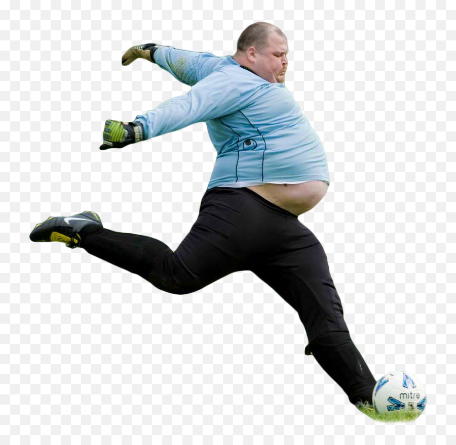 Fat Guy Png - Graceful Majestic Large Fat Man Kicking Soccer Person Kicking Soccer Ball,Soccer Ball Png Transparent