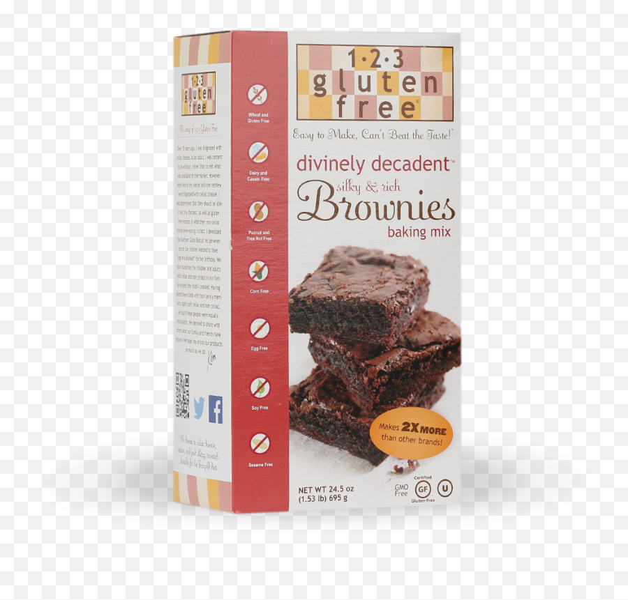 Divinely Decadent Brownies - 123 Gluten Free Brownie Mix Png,Brownies Png