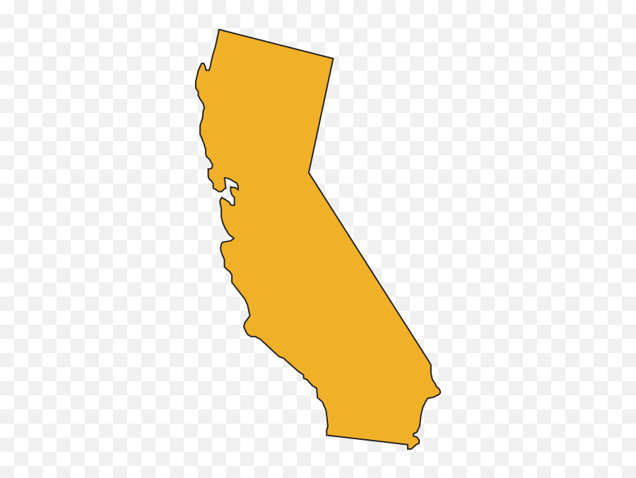 California State Yellow Clip Art - State Clip Art California Png,California Outline Png