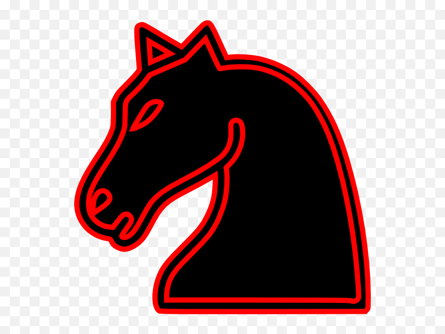 Black Knight Outlined2 Clip Art - Vector Clip Chess Horse Red Icon Png,Black Knight Png