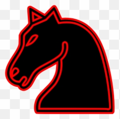 Black Knight Outlined2 Clip Art - Vector Clip Chess Horse Red Icon Png,Black Knight Png