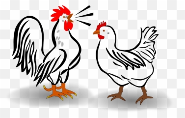 Cute Chicken Clipart Png - Rooster And Hen