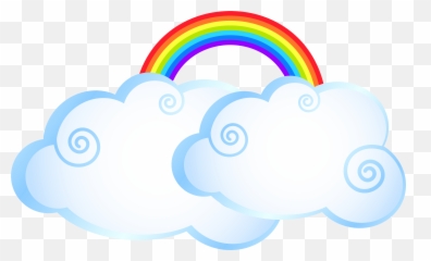 Rainbow With Clouds Transparent Png - Cartoon Clipart