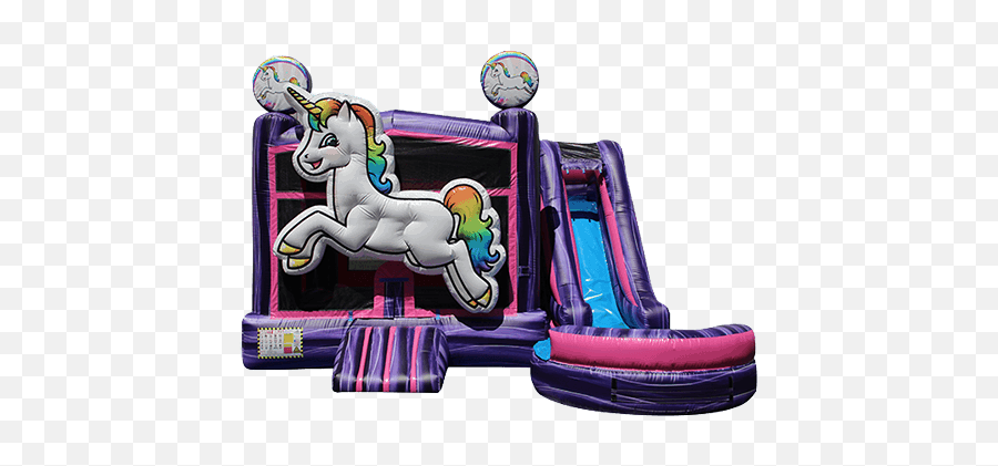 Inflatable Dry Slides New York Clownscom - Rent Unicorn Bounce House Png,Unicorn Buddy Icon