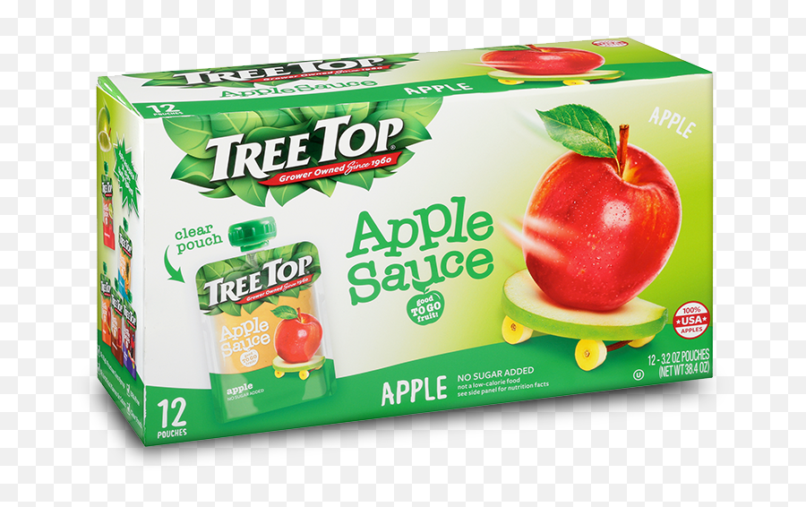 Tree Top No Sugar Added Apple Sauce Pouch 12 Pack - Tree Tree Top Applesauce Strawbweet Pouches 12 Pk Png,Fruit Icon Pack